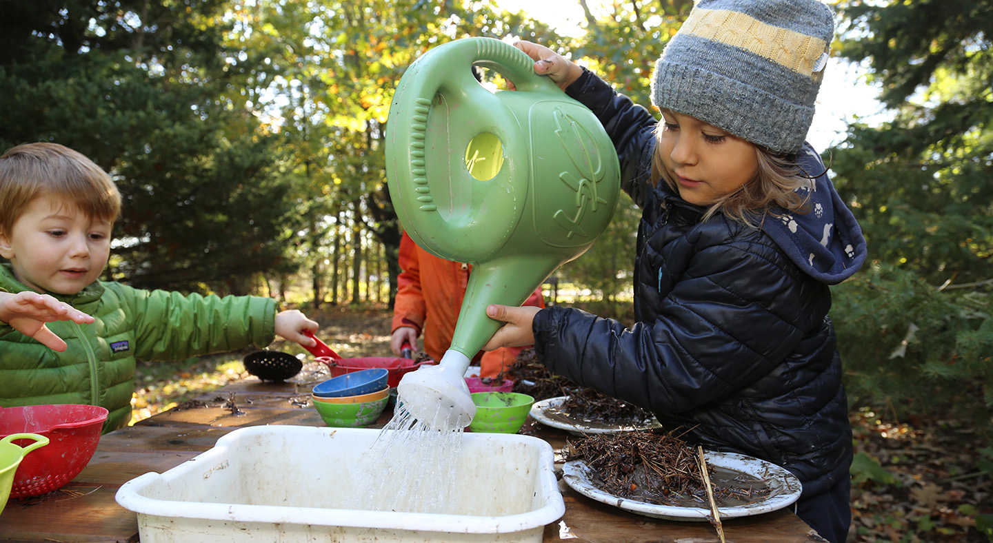 children take part in Early Years Forest School program at Kortright Centre