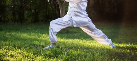 man practicing Tai Chi