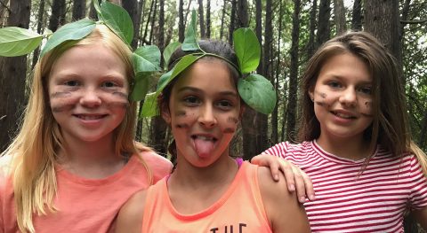 girls at Kortright summer nature day camp